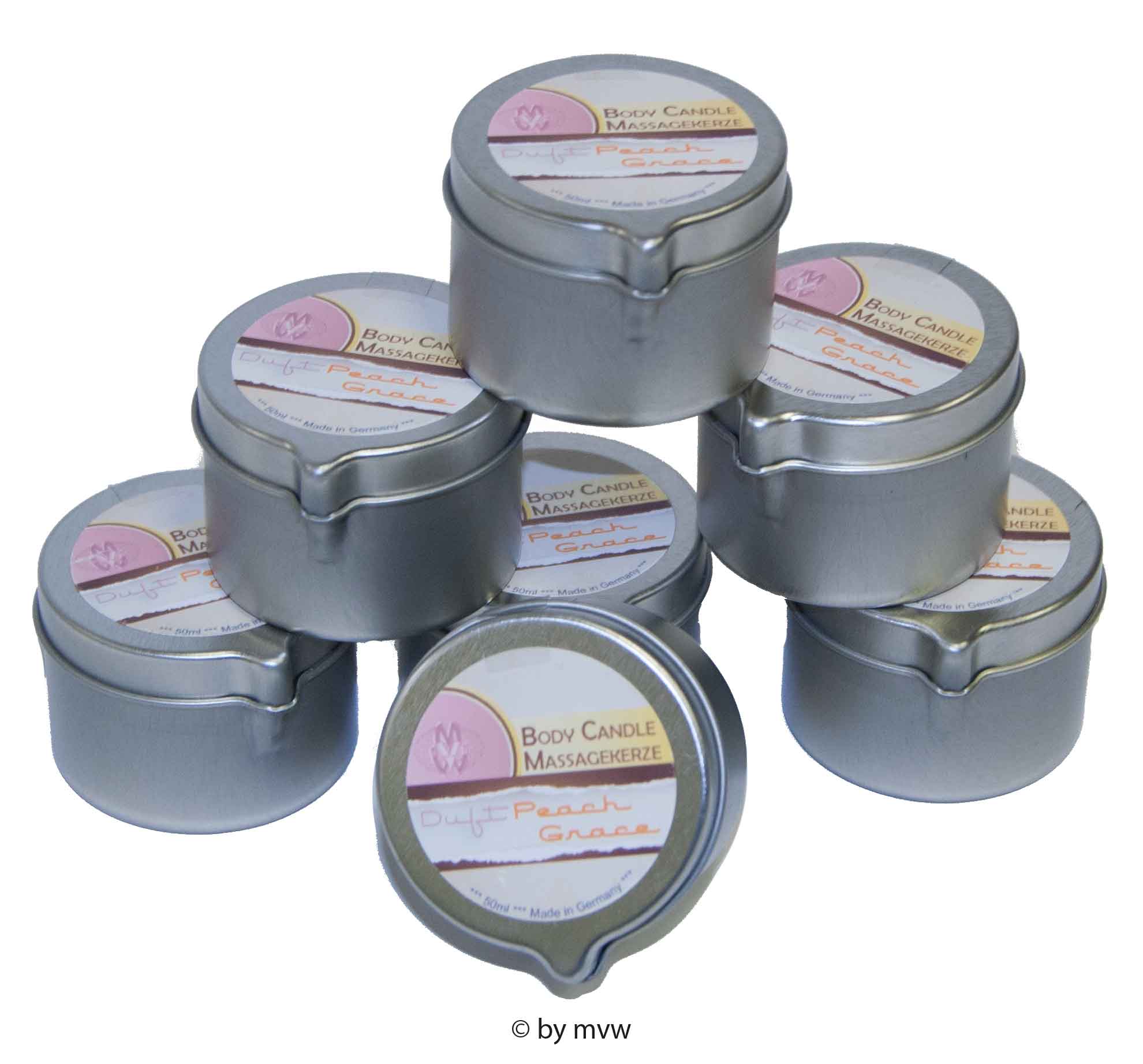 Masážní svíčka s erotickým olejovým voskem - 50ml - peach grace